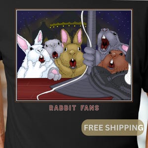 Funny “Rabbit Fans” Unisex Tee, Animal Lover Shirt, Humorous Cotton T-Shirt, Bunny Graphic Top, Gift for Pet Owners