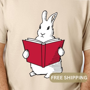 Book Bunny Tee, Judgmental Rabbit Unisex T-Shirt