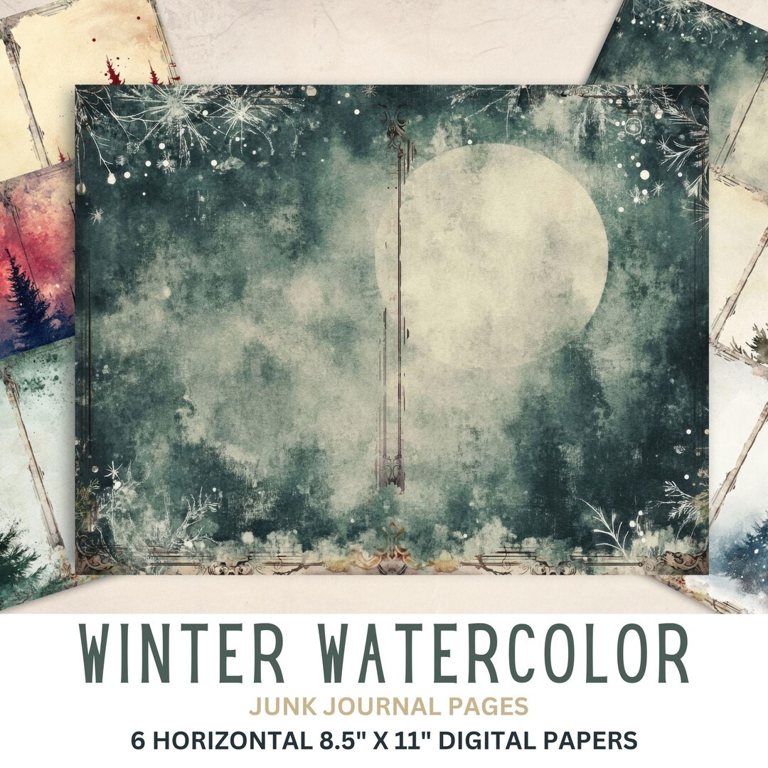 Winter Junk Journal Digital Pages Printable Scrapbook Paper Journal ...