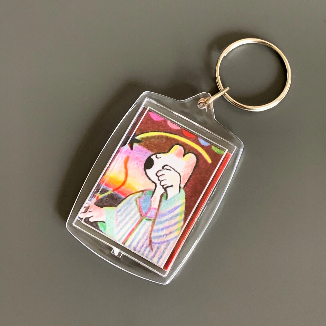Mornings Keychain illustration keyring small drawing Etsy