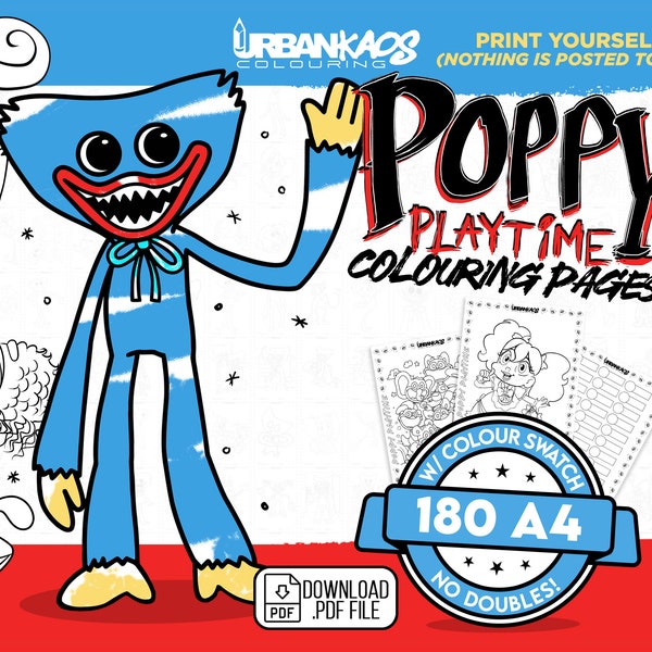 Poppy Playtime - 180 PRINT YOURSELF Colouring Pages - Urban Kaos Colouring