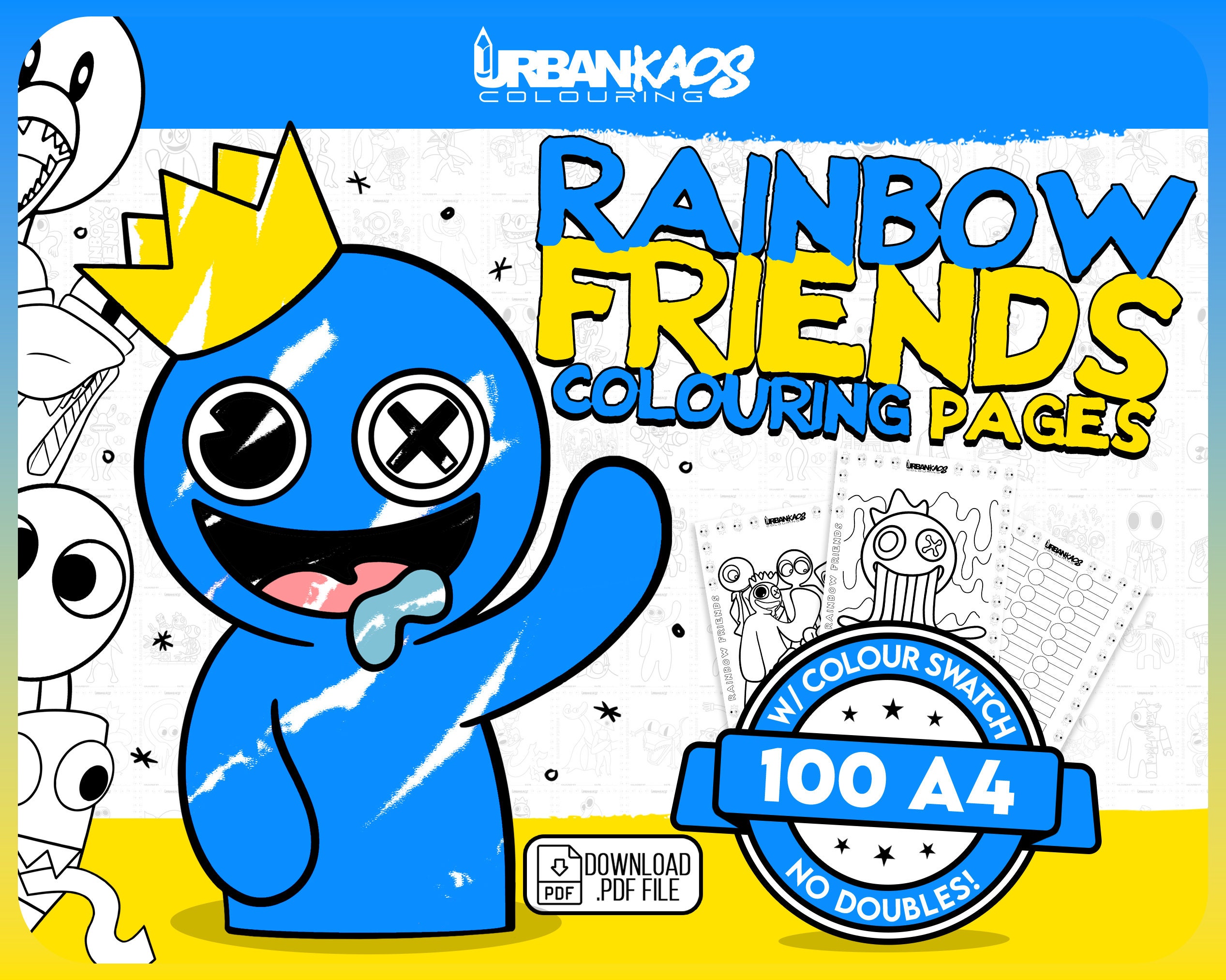 Disegni da colorare degli Rainbow Friends da stampare