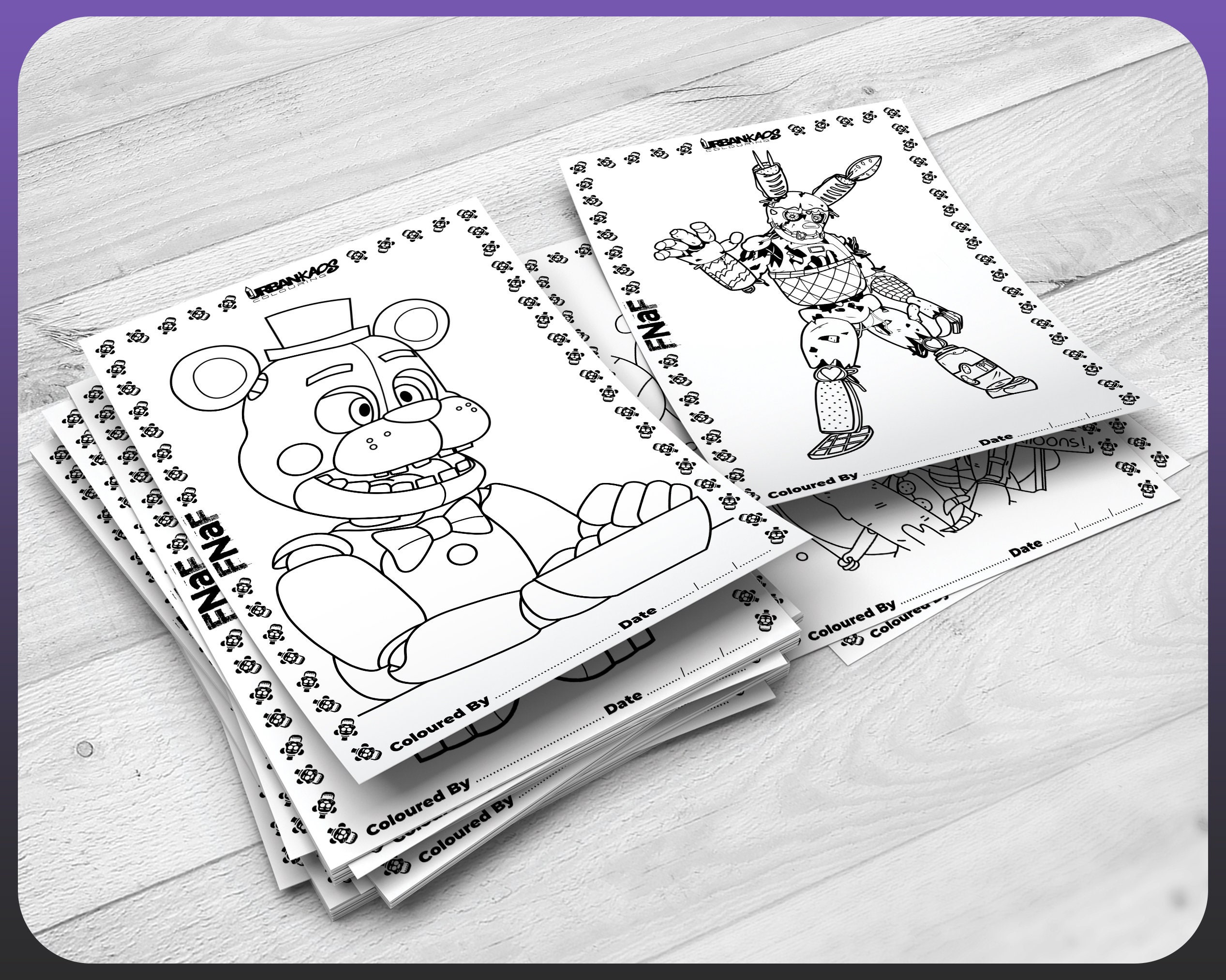 Five Nights at Freddy's 180 PRINT YOURSELF Colouring Pages Urban Kaos ...
