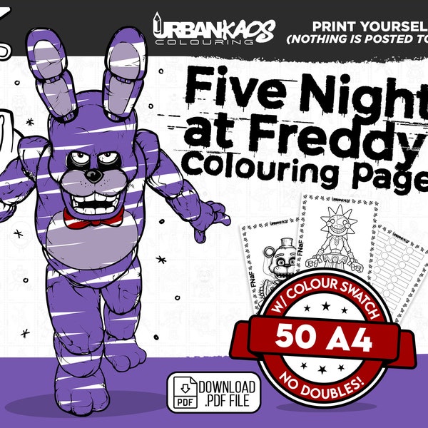 Five Nights at Freddy's - 50 PRINT YOURSELF Colouring Pages - Urban Kaos Colouring