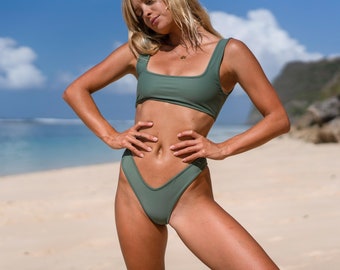 Tua Khaki Swimwear Bikini Set Eco-friendly Sustainable High Leg