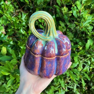 Large Purple Pumpkin Jar
