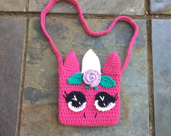 Unicorn Purse Crochet Pattern, Crochet Kids Pattern, Toddler Cross-Body Bag, Mini Bag for Toddler, Unicorn Purse, Crochet Pattern for Girls