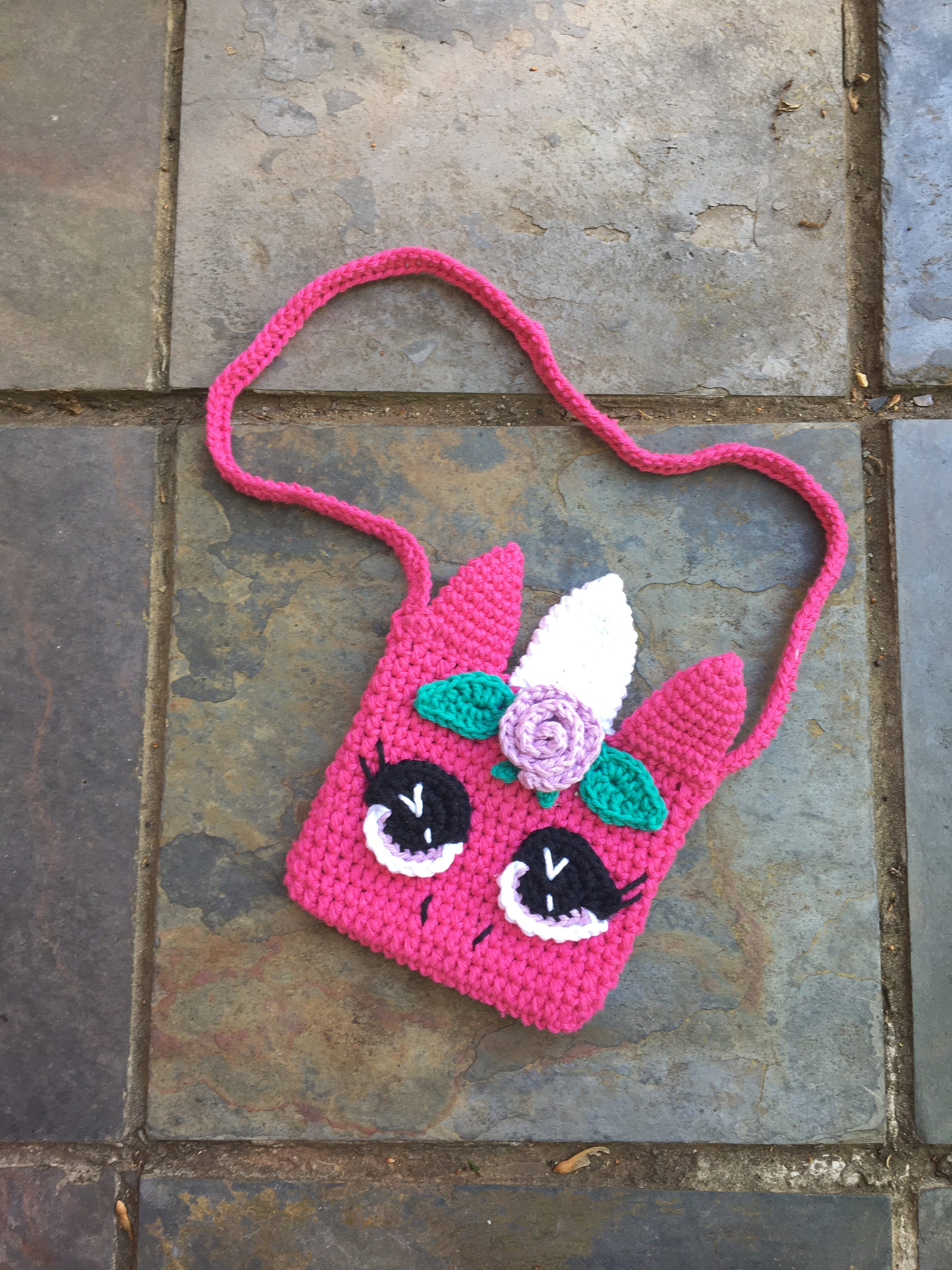 Unicorn Purse Crochet Pattern, Crochet Kids Pattern, Toddler Crossbody