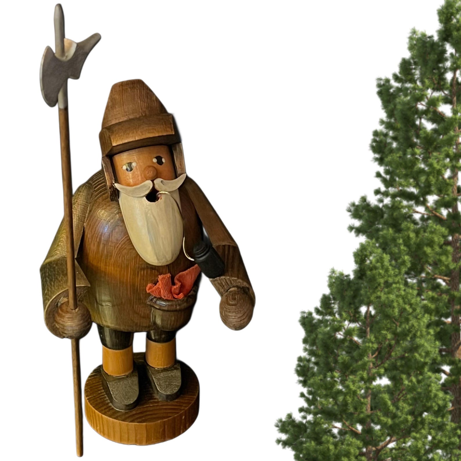 German Erzgebirge Incense Smoker: Vintage Handcrafted Soldier Guard + Halberd