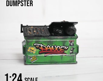 1:24th scale/ Dumpster/ Diorama part/ Sculpture Miniature Graffiti/ TMNT Diorama