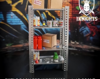 1:18 Shelf Rack For Workshop/ Warehouse/ Tools/ Oil Cans/ Paints/ Boxes/ Car Diorama/ Garage Diorama/ Painted