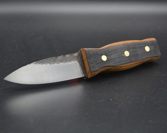 Handcrafted Full Tang Sgian Dubh/ Forged O1 Tool Steel Blade / Whisky Stave and Brass handle
