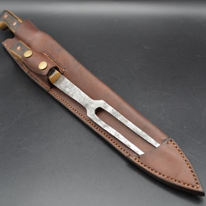 Forged Highland Dirk styled Carving Knife and Fork/ Forged 1084 Carbon Steel Blade / Whiskey stave handle