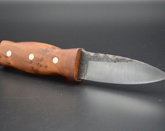 Handcrafted Full Tang Sgian Dubh/ Forged O1 Tool Steel Blade / Thuya Burl handle