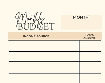 Monthly Budget Printable's - Digital Download