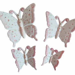 Set of 4 ceramic butterflies made in Italy