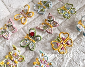 Ceramic butterflies Italian Ceramic, butterflies ceramic 6x5cm