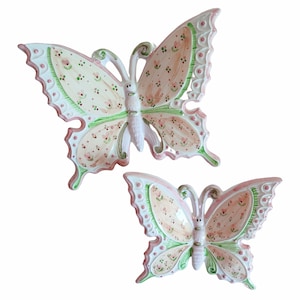 Coordinated ceramic butterflies.