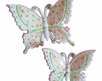 Coordinated ceramic butterflies.