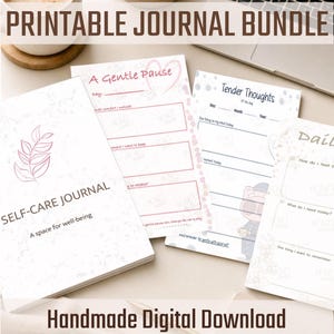 2026 Printable Self-Care Journal Bundle, 2026 planner bundle, journal daily trackers pdf,