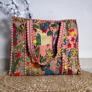 Frida Kahlo Inspired Cotton Quilted Bag