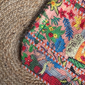 Frida Kahlo Inspired Cotton Quilted Bag