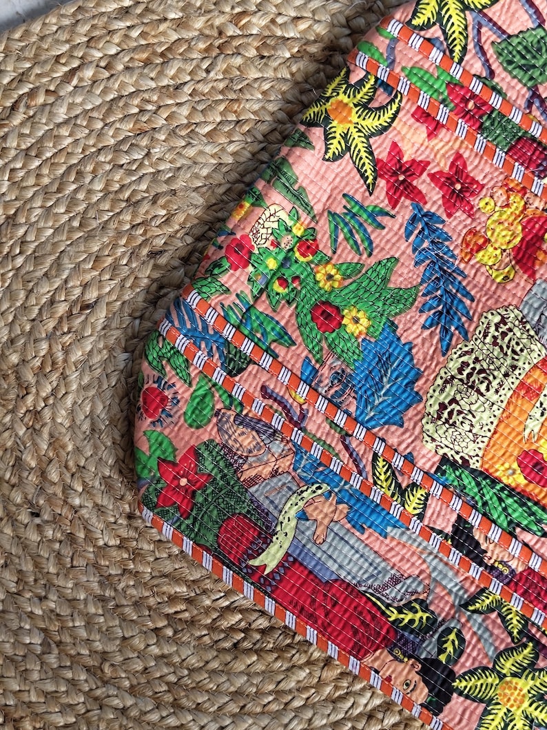 Frida Kahlo Inspired Cotton Quilted Bag