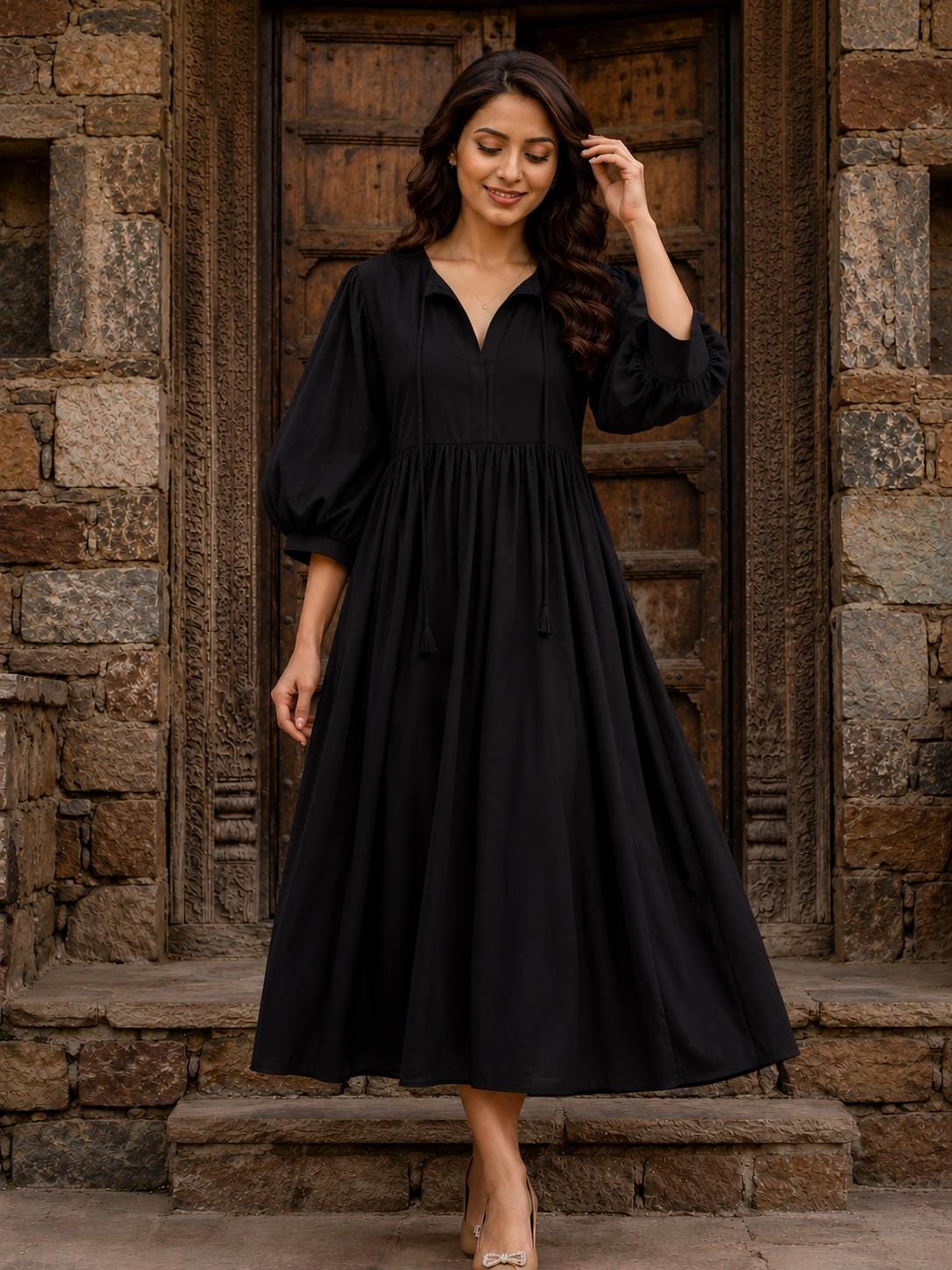 simple black dress funeral Womens vt::Dresses::Style::Sweater Dress classic black funeral dress Size:6-9M fits bust around 36