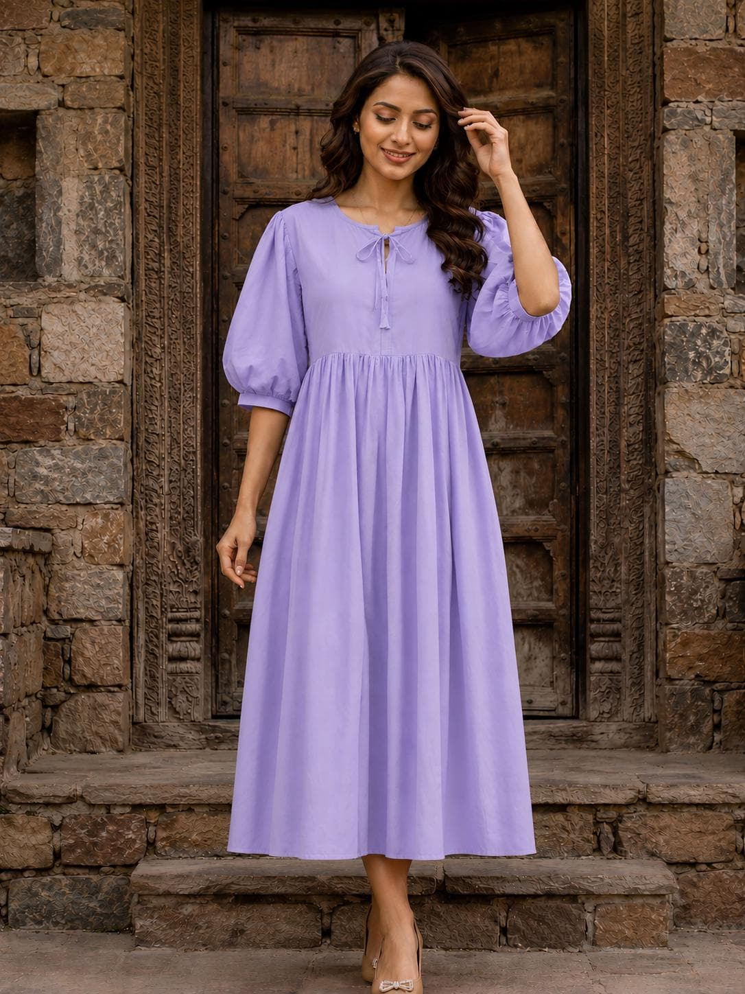 lavender boho maxi dress Bust 44