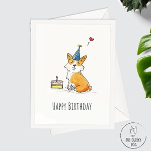 Carte d'anniversaire Corgi - Corgi - carte de voeux - carte de joyeux anniversaire - A2 - illustration de chien - pour elle - pour lui - chien - animal - jour spécial