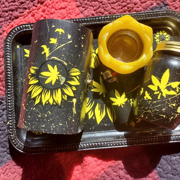 Sunflower Rolling Tray Etsy