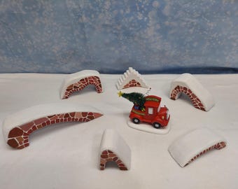 The Grinch-Inspired Stone Bridges & Stairway Set | Christmas Village Display