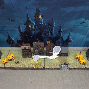 HALLOWEEN Fall Village Display Platform Trick or treat lane for Lemax / Department 56 / Dickens ONE platform 12&quot; x 8&quot; *CHOOSE* Rigid Foam-03