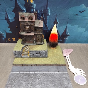 Halloween Village Display Platform Base for Spooky town Lemax / Department 56 SET ~ Level Up with Minimalism - Complete SET (4 pieces)