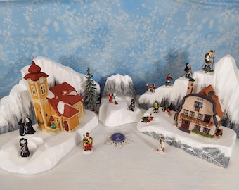 Plate-forme de présentation du village alpin de neige de Noël en mousse de polystyrène pour Lemax / département 56 * Passez au niveau supérieur avec le minimalisme * CHOISISSEZ votre favori - 014 -