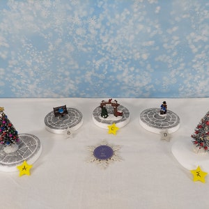 STYROFOAM Christmas Snow Round Base for Christmas Tree Village Display Platform for Lemax / Department 56 / Dickens * CHOOSE your favorite *