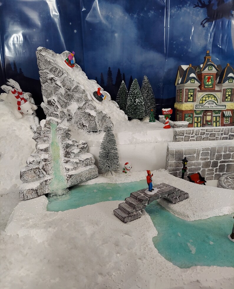 Christmas Village Display slope / Ski Hill for Lemax Snow Etsy