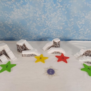 STYROFOAM Christmas Snow Village Display Platform for Lemax / Department 56 / Dickens Staircase Set CHOOSE your favorite!