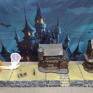 HALLOWEEN Fall Village Display Platform for Lemax / Department 56 / Dickens * CHOOSE your favorite * ONE platform 8&quot;x 6&quot;x 2&quot; Rigid Foam-06