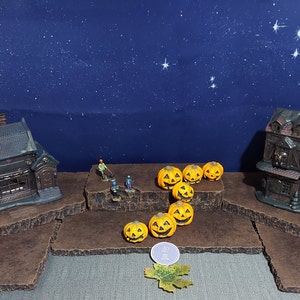 Halloween Village Display Platform Base -Convex- for Spooky town Lemax / Department 56 SET X 6 ~ Level Up with Minimalism - Complete set -