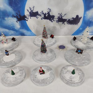Christmas Village Display for Lemax Snow Village / Department 56 / Dickens , Rounded base -CHOOSE your favorite-