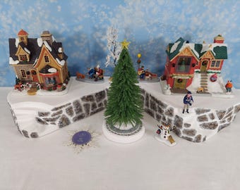 STYROFOAM Christmas Snow  Caddington Alpine Village Display Platform for Lemax / Department 56 *Level Up with Minimalism* SET x 3- 042