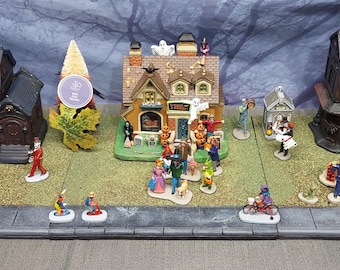 HALLOWEEN Fall Village Display Platform for Lemax / Department 56 * Trick or treat lane *ONE platform 12" x 12" - CHOOSE your favorite-