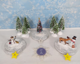 Plate-forme d'affichage de village de NOL pour Lemax / Department 56 Snow Caddington Village * CHOISISSEZ votre préféré * Base arrondie - 5" de diamètre -