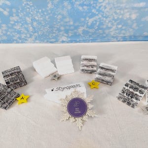 STYROFOAM Christmas Snow Village Display Platform for Lemax / Department 56 / Dickens Staircase Set CHOOSE your favorite!