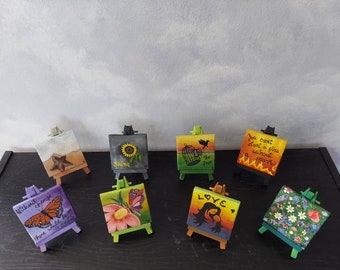 Mini Art Canvas en Easel 3 X 3 pulgadas *** Elige tu favorito ***