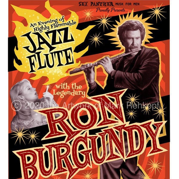 Ron Burgundy Jazz Flute Gig Poster