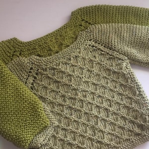 hand knitted baby cardigan - popcorn cardigan - handmade baby sweater - 100% organic cotton - natural, ethically made,