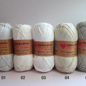 50 pc organic cotton Yarn,100 gr-200 mt,organic cotton knitting yarn,natural cotton yarn,knitting yarn,organic baby yarn,amigurumi toys yarn