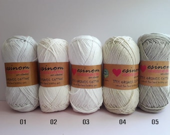 50 pc organic cotton Yarn,100 gr-200 mt,organic cotton knitting yarn,natural cotton yarn,knitting yarn,organic baby yarn,amigurumi toys yarn